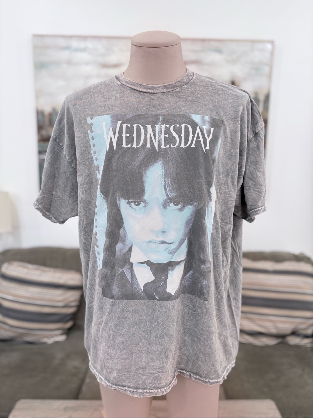 Wednesday Addams Graphic Tee - Gray/Blue - Picture 7 of 12